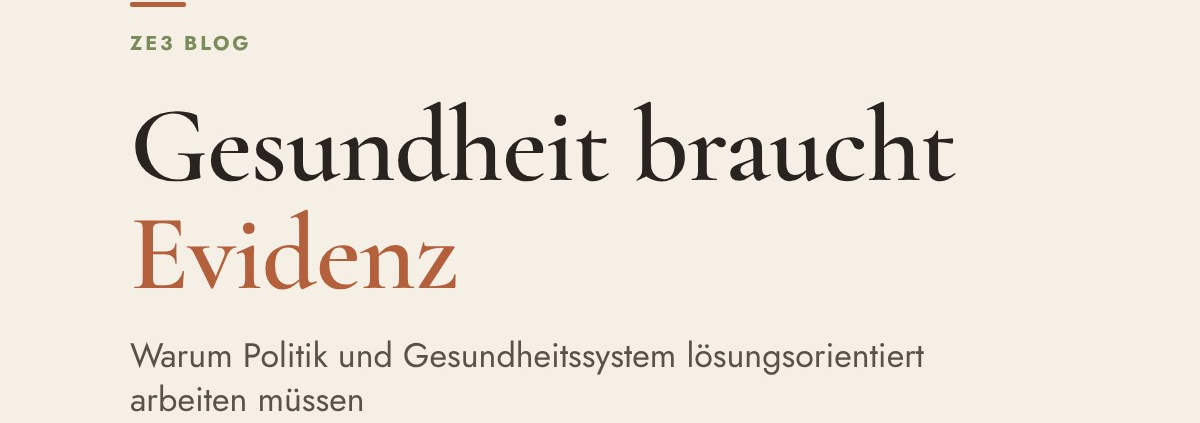 Die Politik und das Gesundheitssystem muss Evidenz basiert und Lösungs orientiert arbeiten.